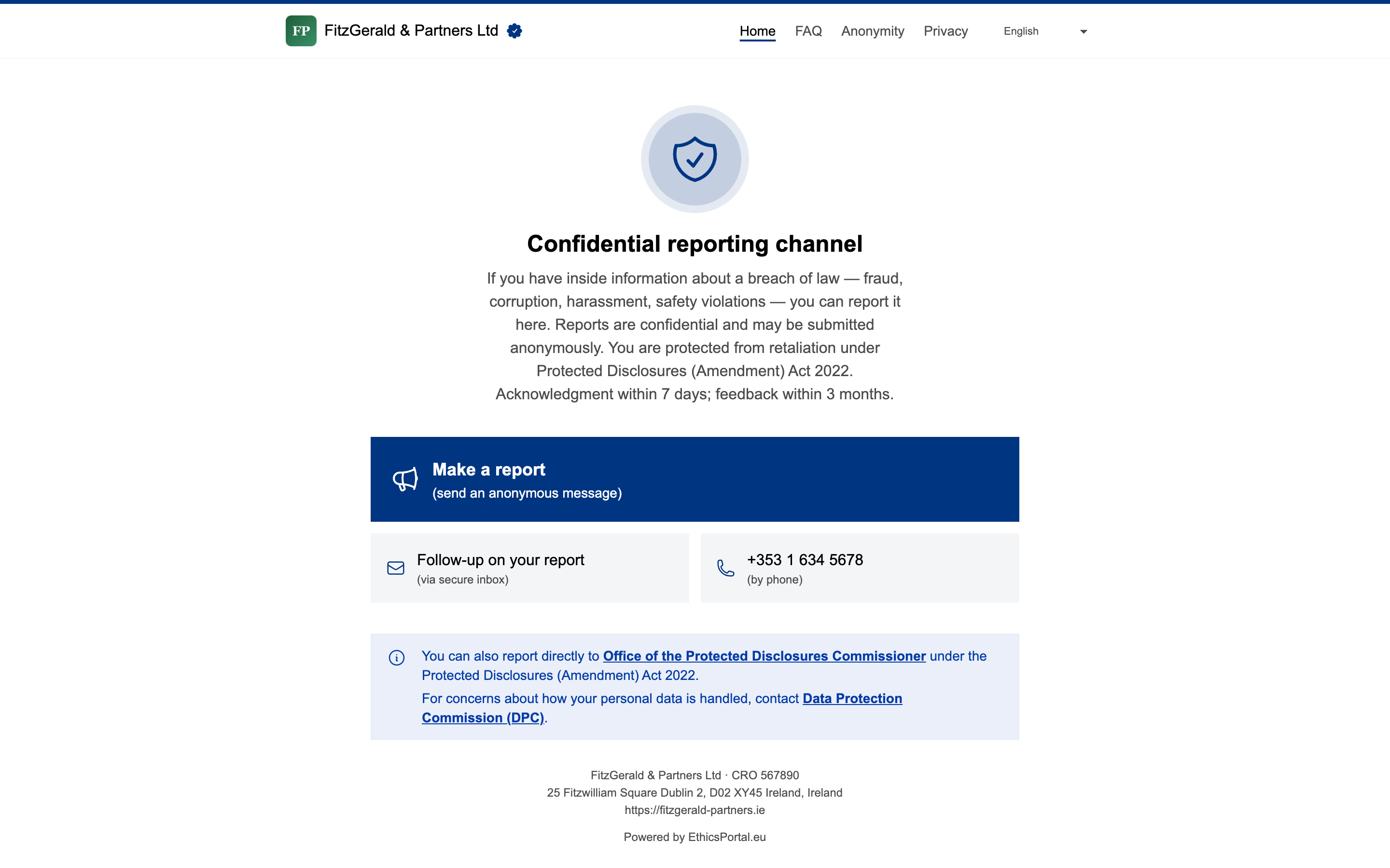 Share portal link and QR code