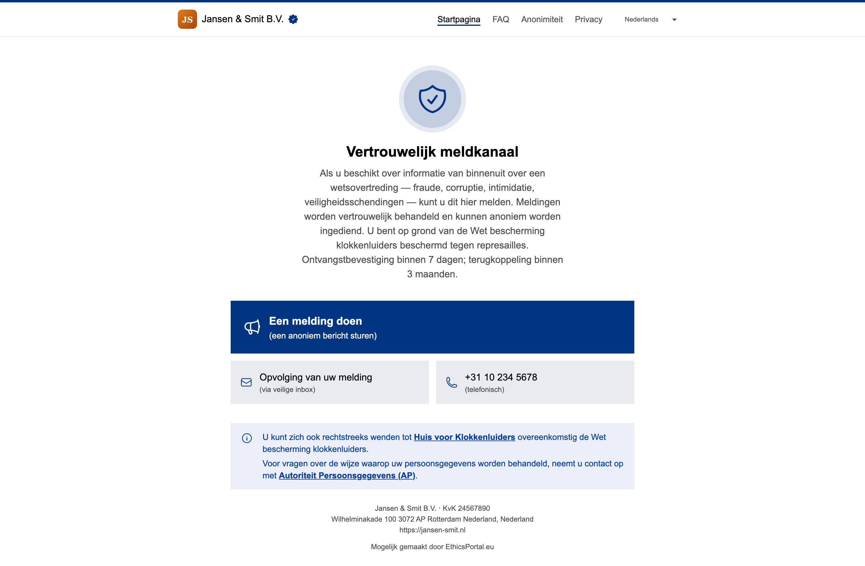 Meldkanaallink en QR-code delen
